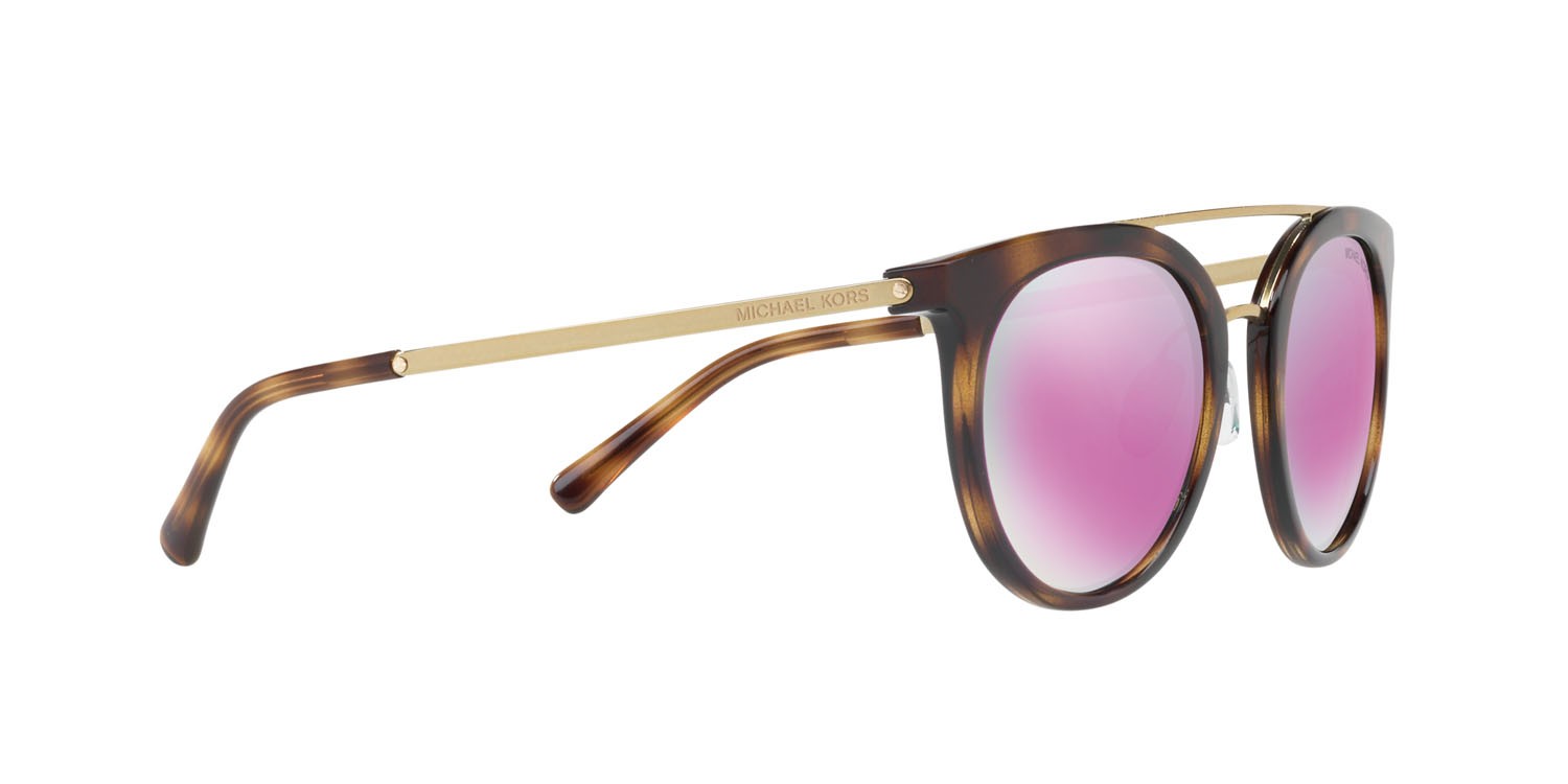 Sonnenbrillen Michael Kors Ila MK 2056 (32704X) farbe tartarugato scuro form rund gläser fucsia a specchio