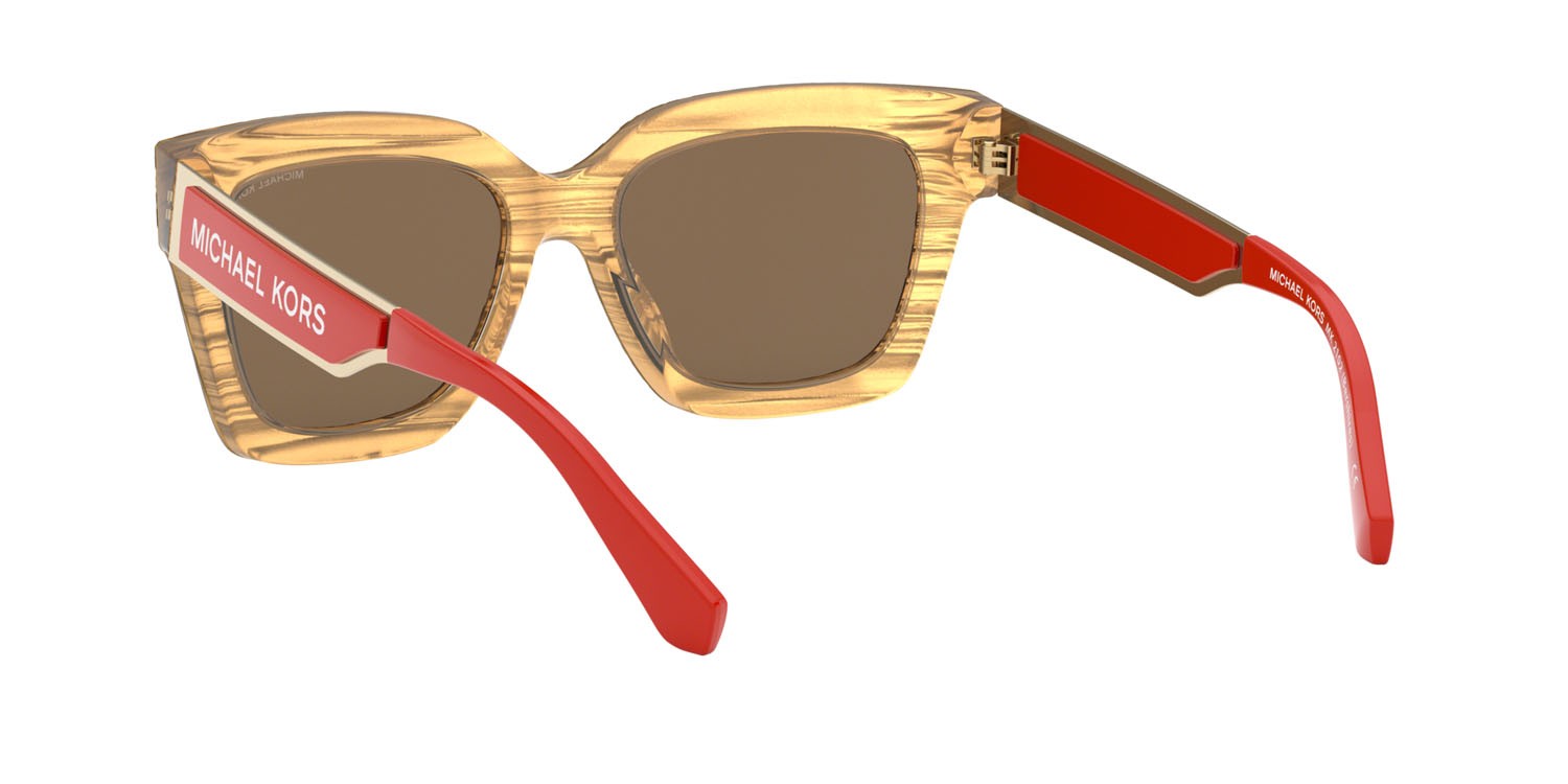 Sonnenbrillen Michael Kors Berkshires MK 2102 (399773) farbe stampa leopardo marrone form quadratisch gläser marrone tinta unita