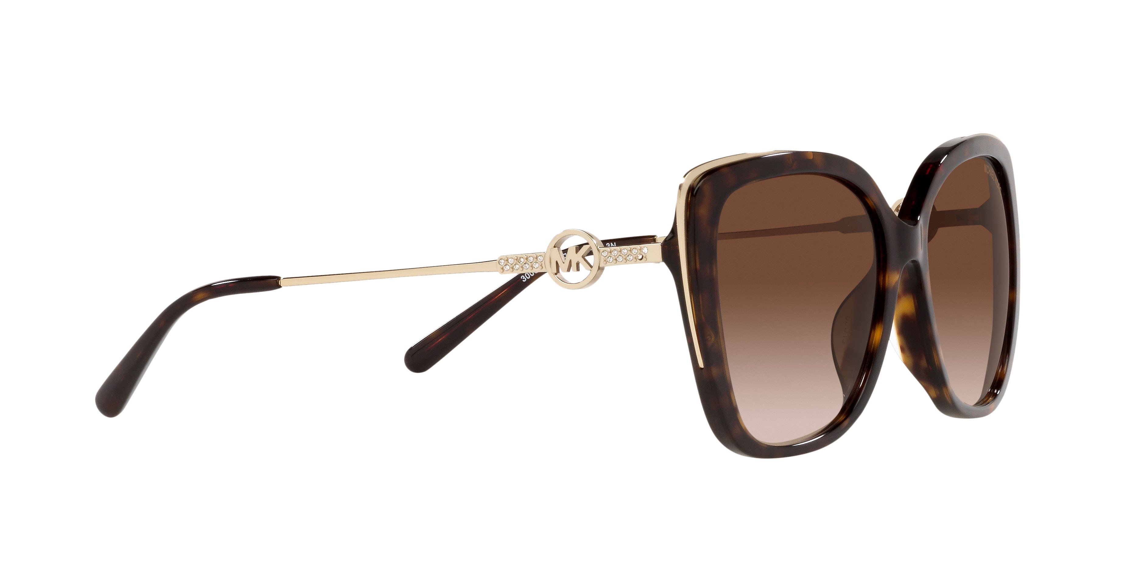 Sonnenbrillen Michael Kors East Hampton MK 2161BU (300613) farbe tartarugato scuro form schmetterling gläser marrone sfumato