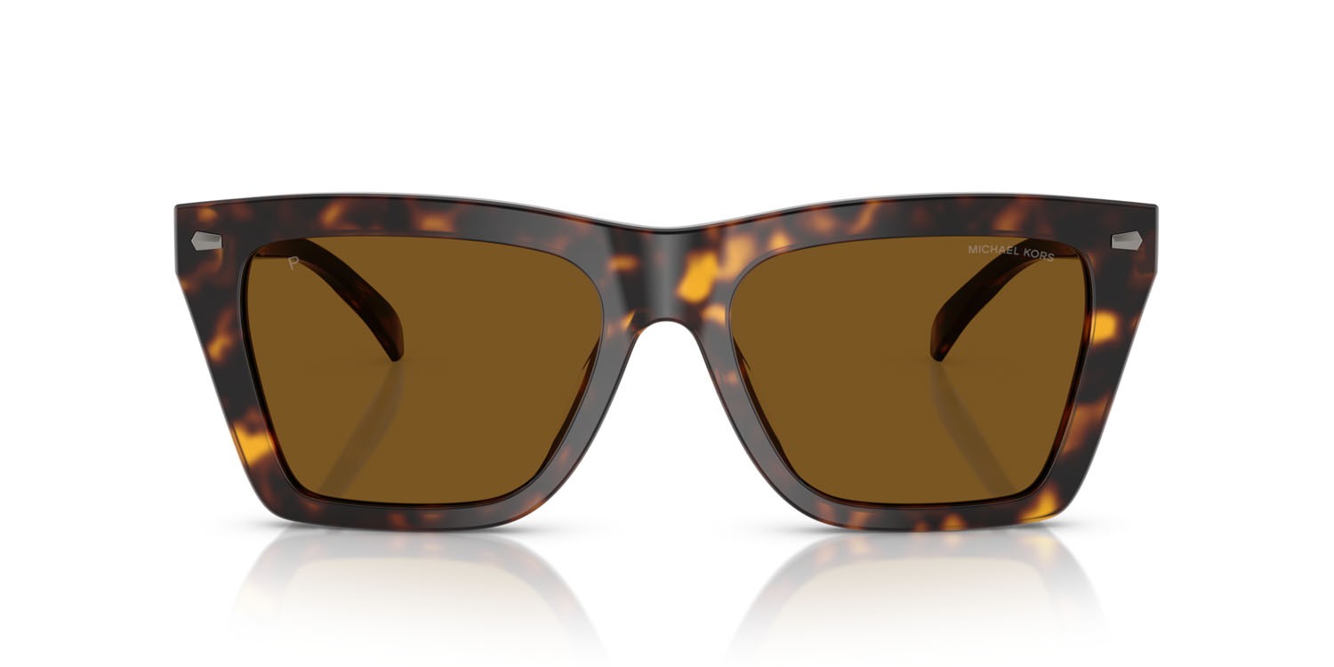 Occhiali da sole Michael Kors Pebble Beach MK 2225U (300683) colore tartarugato scuro forma quadrato lenti polarizzata marrone scuro tinta unita