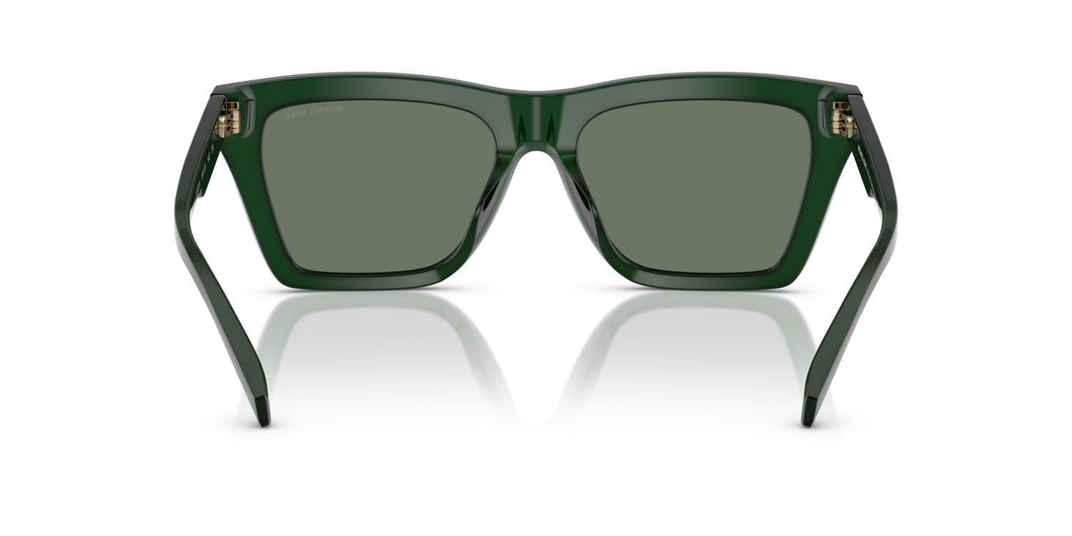 Occhiali da sole Michael Kors Pebble Beach MK 2225U (40083H) colore verde oliva tinta unita forma quadrato lenti verde tinta unita