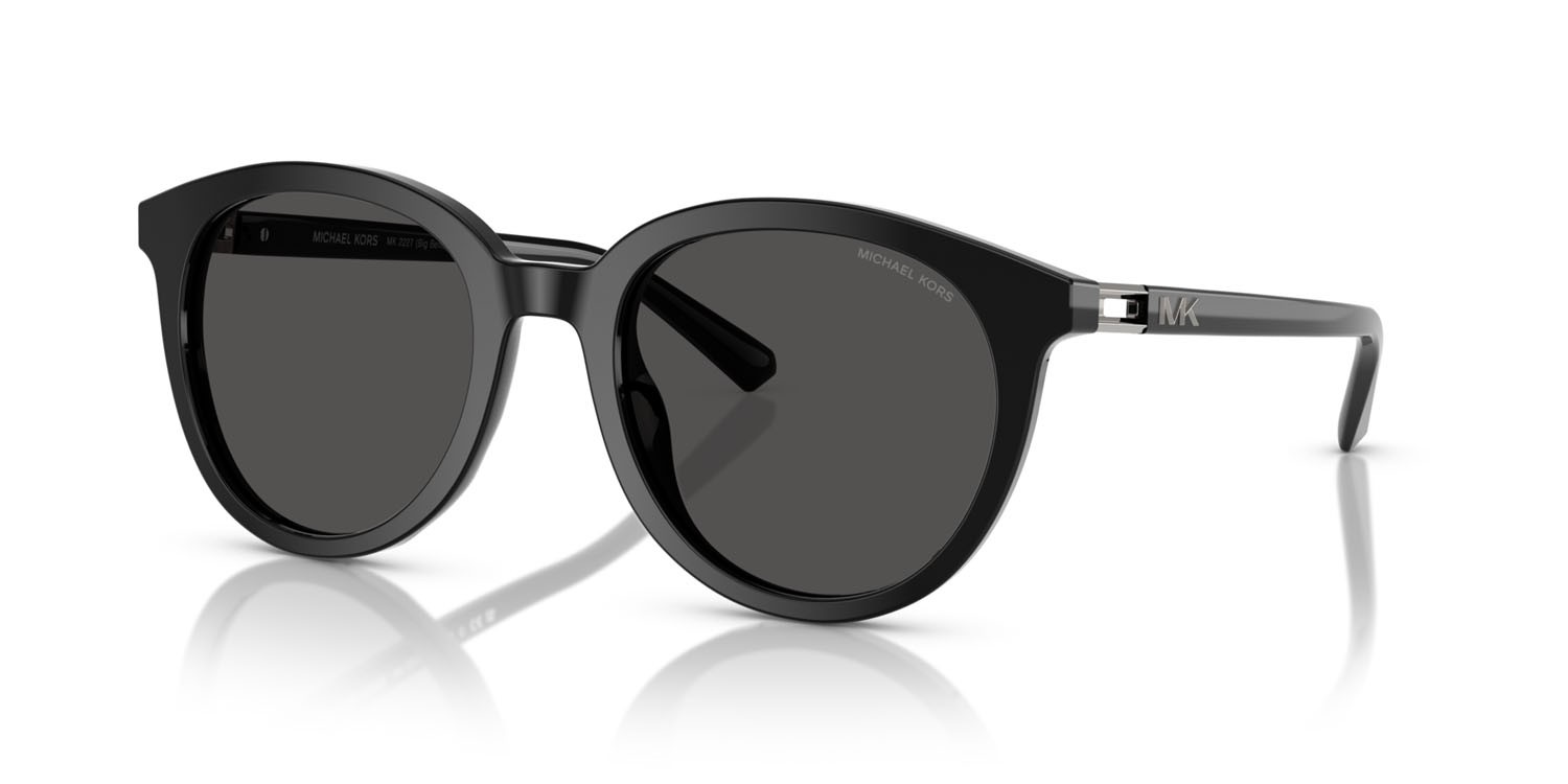 Occhiali da sole Michael Kors Big Bend MK 2227 (300587) colore nero forma rotondo lenti grigio scuro tinta unita