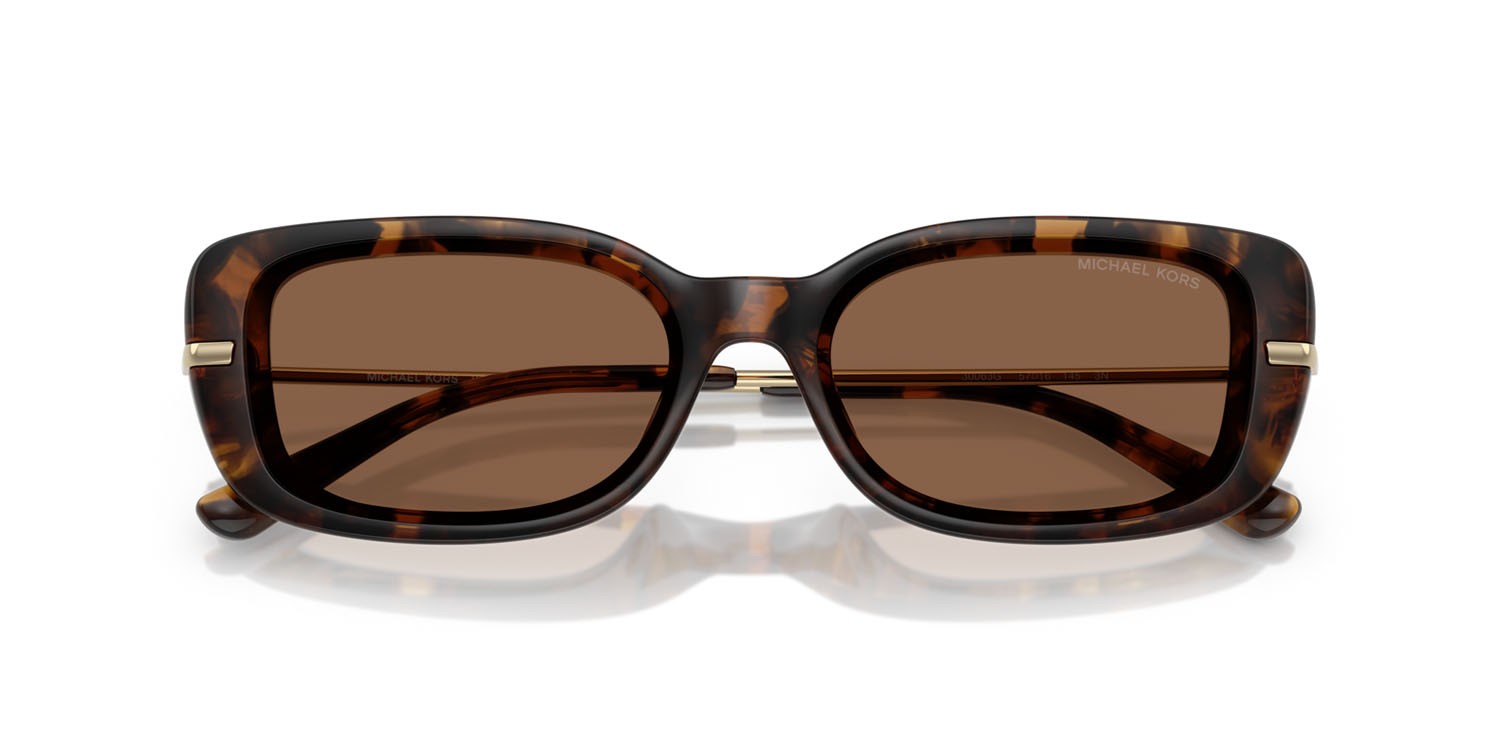 Occhiali da sole Michael Kors Capella MK 2228D (30063G) colore tartarugato scuro forma rettangolare lenti marrone scuro tinta unita