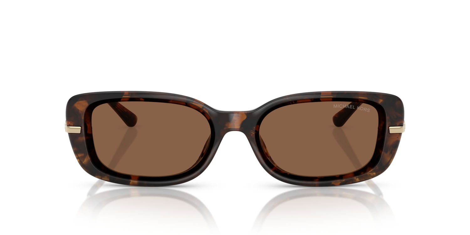 Occhiali da sole Michael Kors Capella MK 2228D (30063G) colore tartarugato scuro forma rettangolare lenti marrone scuro tinta unita
