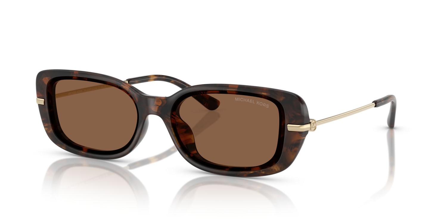 Occhiali da sole Michael Kors Capella MK 2228D (30063G) colore tartarugato scuro forma rettangolare lenti marrone scuro tinta unita