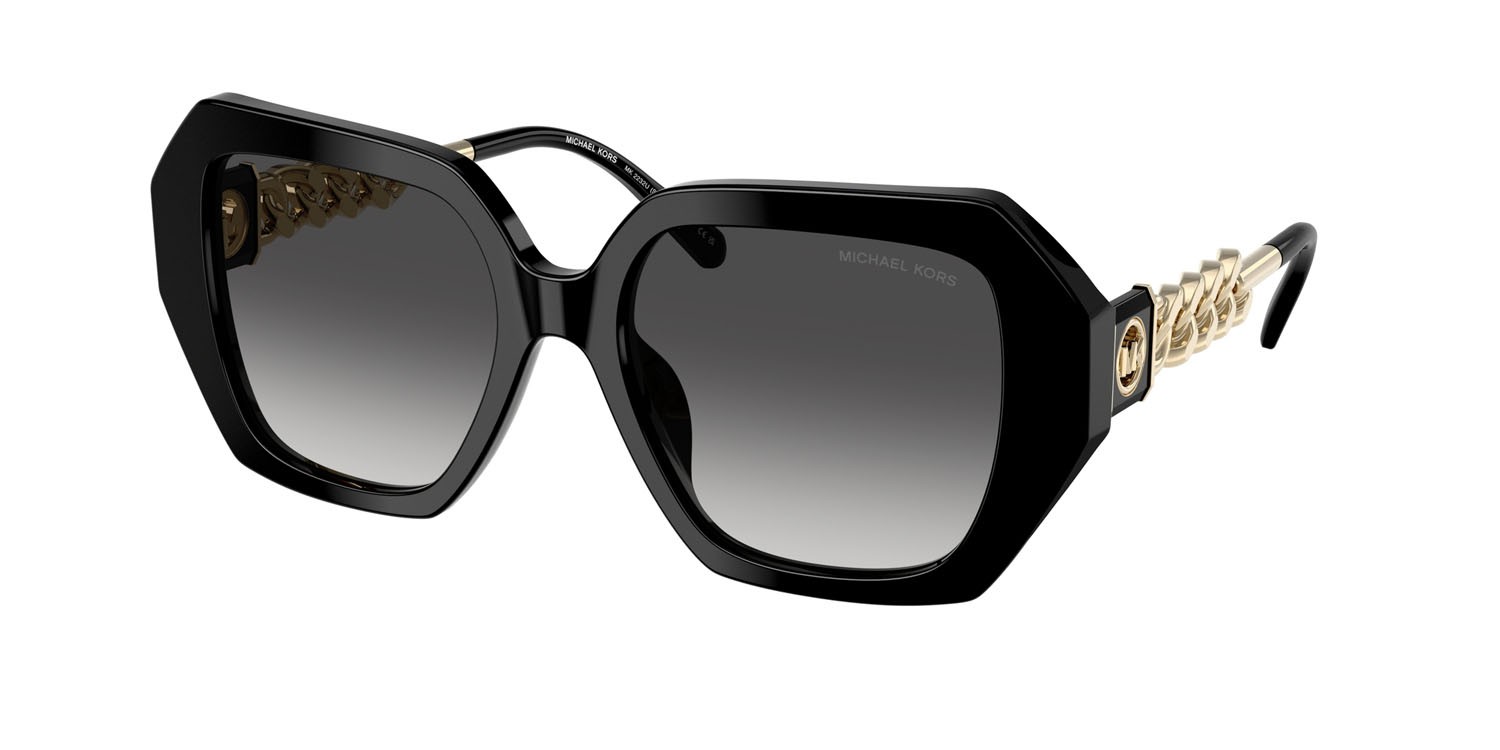Occhiali da sole Michael Kors South Beach MK 2232U (30058G) colore nero forma quadrato lenti grigio scuro sfumato