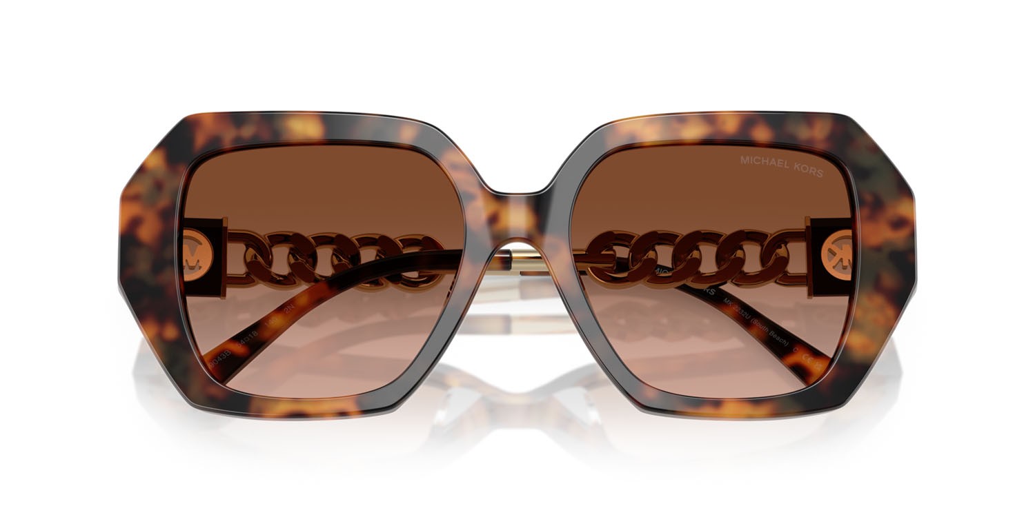 Occhiali da sole Michael Kors South Beach MK 2232U (39043B) colore jet set tortoise forma quadrato lenti marrone sfumato