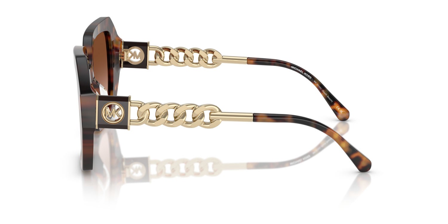 Occhiali da sole Michael Kors South Beach MK 2232U (39043B) colore jet set tortoise forma quadrato lenti marrone sfumato