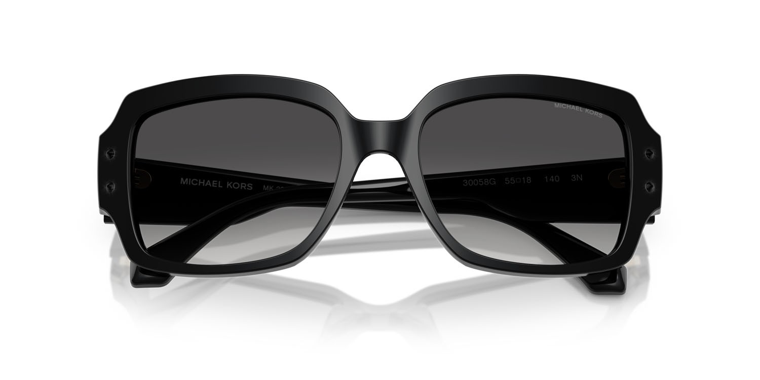Occhiali da sole Michael Kors Châtel MK 2233B (30058G) colore nero forma rettangolare lenti grigio scuro sfumato