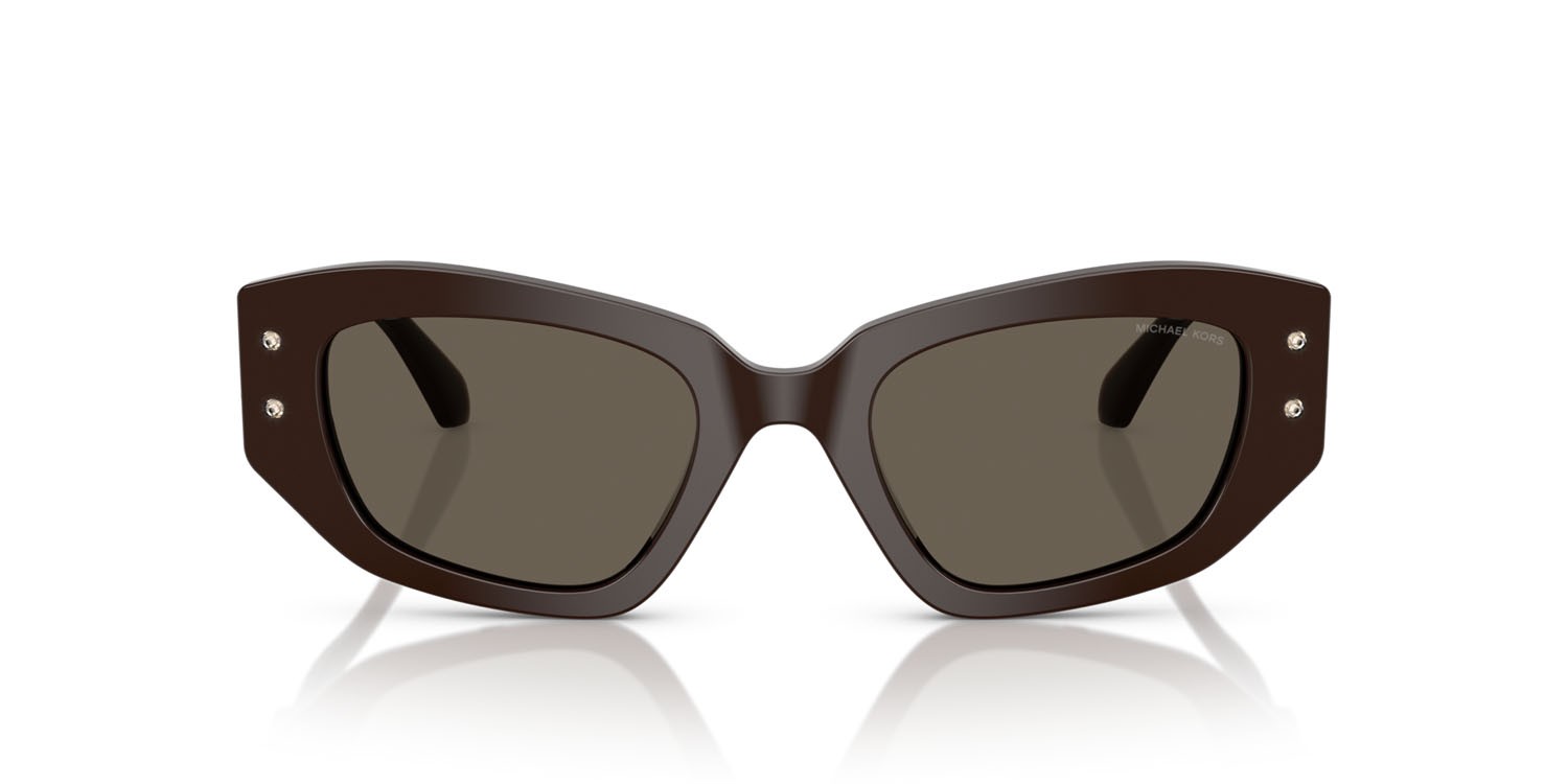 Sonnenbrillen Michael Kors Le Praz MK 2234B (4007/3) farbe cioccolato form unregelmäßig gläser chocolate solid