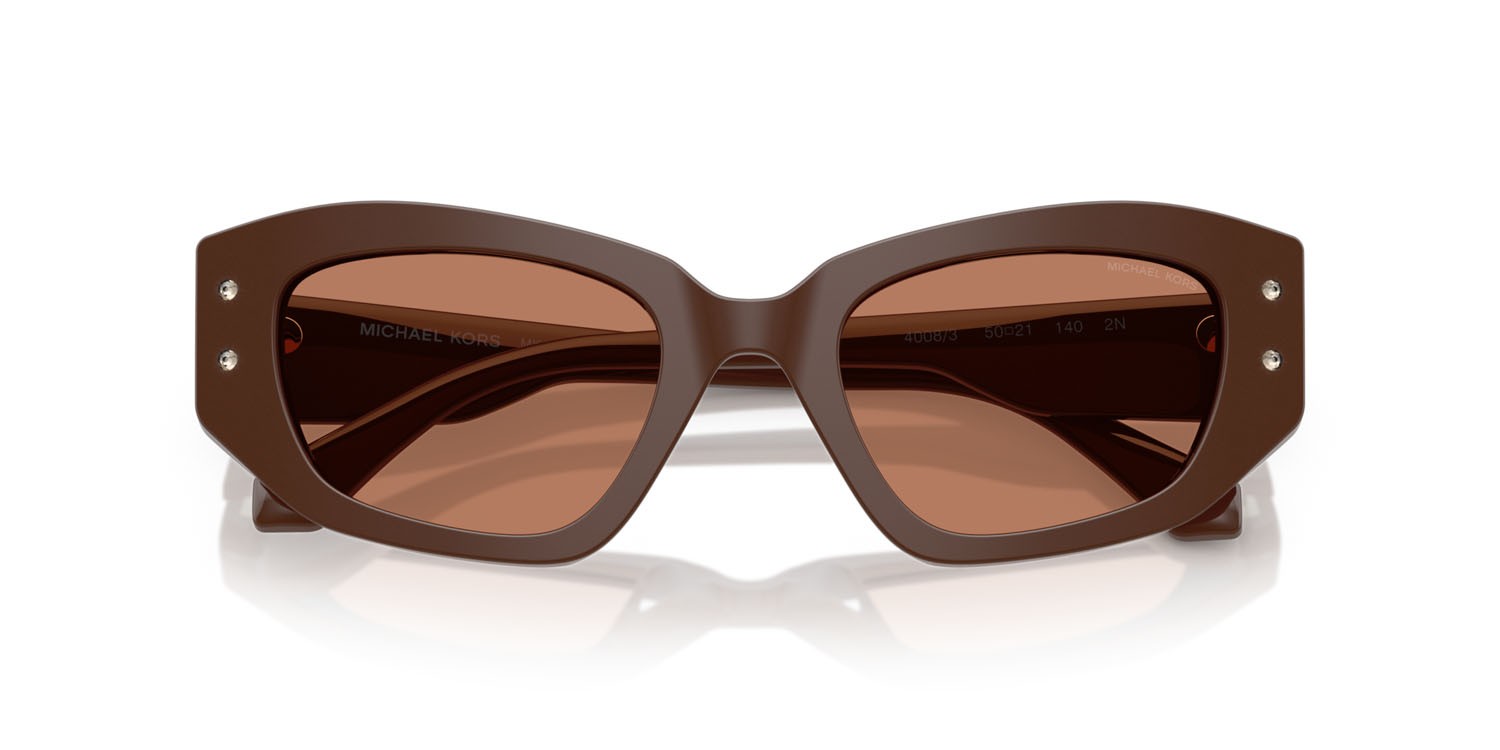 Occhiali da sole Michael Kors Le Praz MK 2234B (4008/3) colore nutmeg forma irregolare lenti noce moscata tinta unita