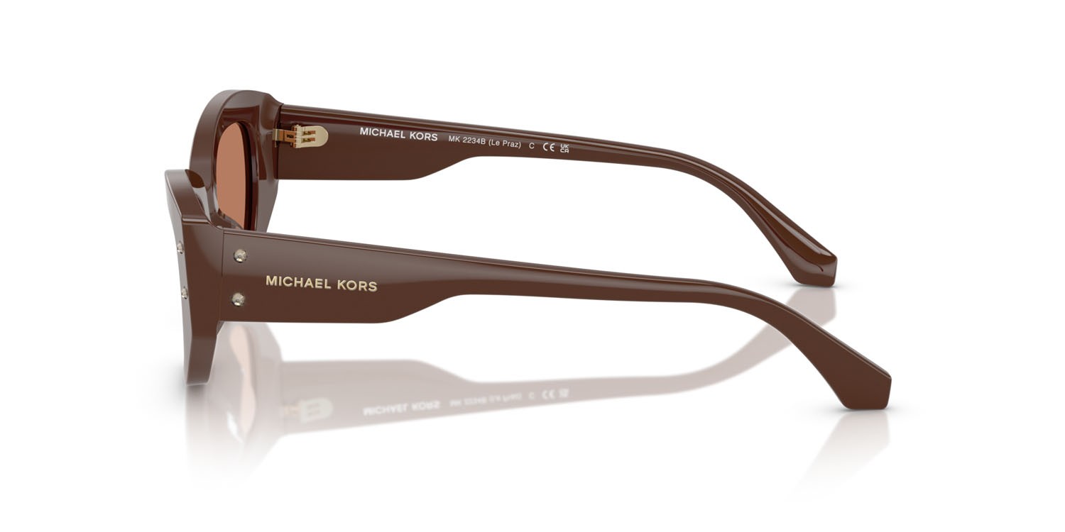 Occhiali da sole Michael Kors Le Praz MK 2234B (4008/3) colore nutmeg forma irregolare lenti noce moscata tinta unita