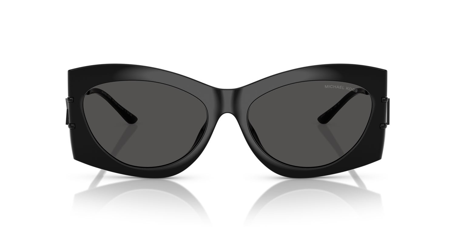 Occhiali da sole Michael Kors Navarra MK 2235U (300587) colore nero forma irregolare lenti grigio scuro tinta unita