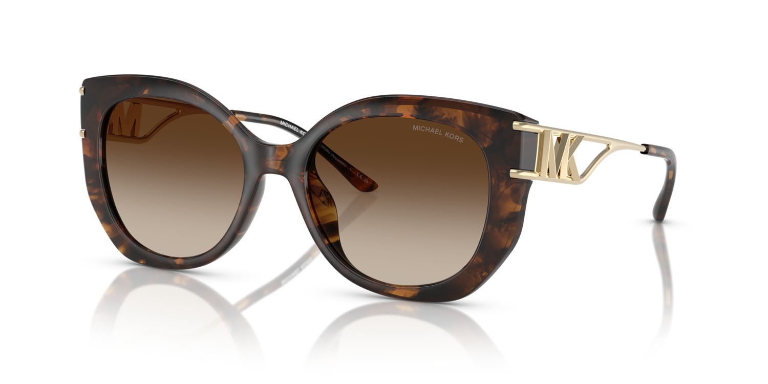 Occhiali da sole Michael Kors Alicante MK 2236U (300613) colore tartarugato scuro forma cat eye lenti marrone sfumato