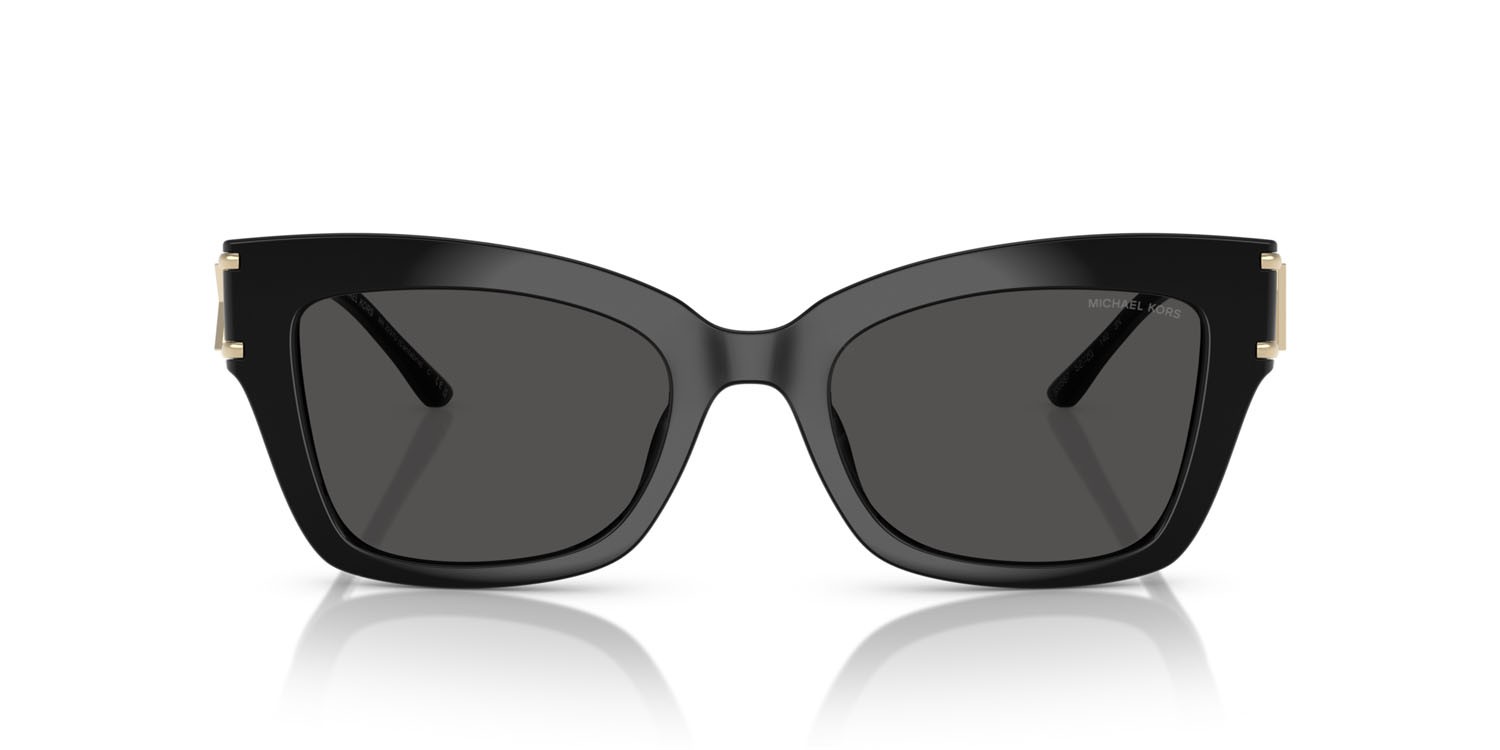 Occhiali da sole Michael Kors Cantabria MK 2237U (300587) colore nero forma quadrato lenti grigio scuro tinta unita