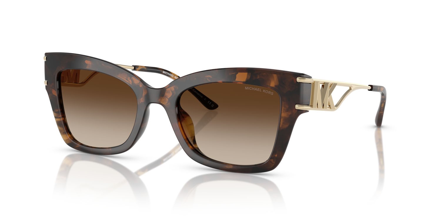 Occhiali da sole Michael Kors Cantabria MK 2237U (300613) colore tartarugato scuro forma quadrato lenti marrone sfumato