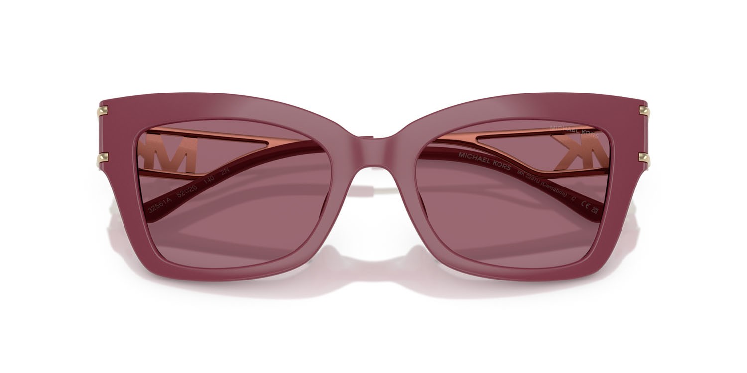 Occhiali da sole Michael Kors Cantabria MK 2237U (32561A) colore mora forma quadrato lenti mulberry tinta unita