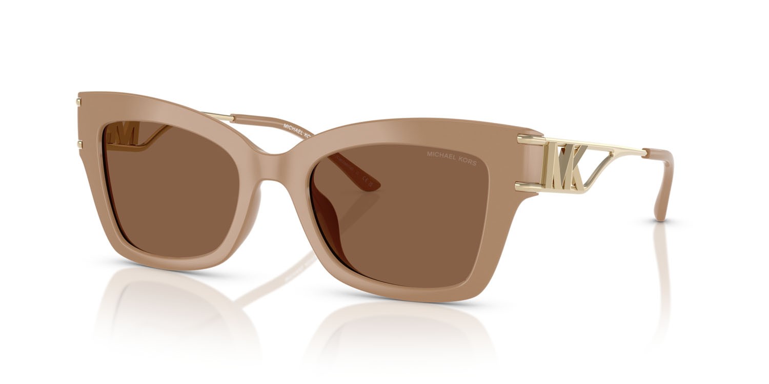Occhiali da sole Michael Kors Cantabria MK 2237U (35553G) colore cammello forma quadrato lenti marrone tinta unita