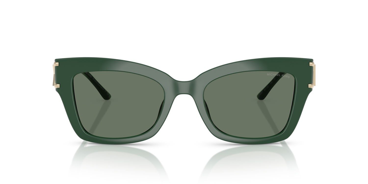 Occhiali da sole Michael Kors Cantabria MK 2237U (40063H) colore bosco forma quadrato lenti verde tinta unita