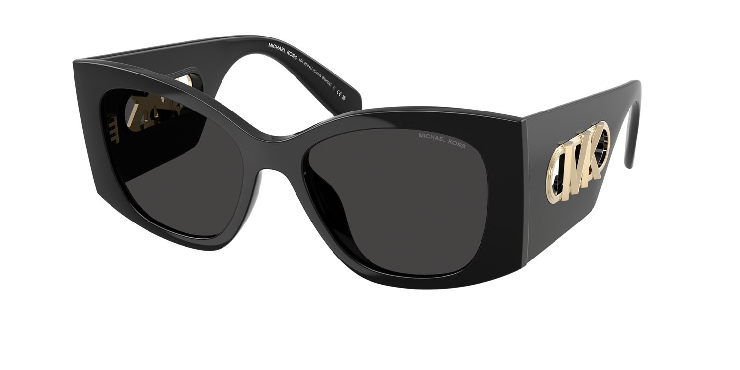 Occhiali da sole Michael Kors Costa Blanca MK 2244U (300587) colore nero forma quadrato lenti grigio scuro tinta unita