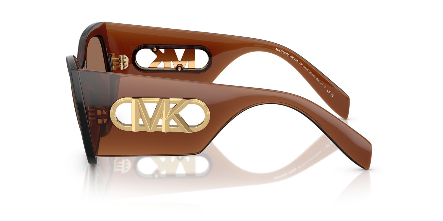 Occhiali da sole Michael Kors Costa Blanca MK 2244U (402173) colore marrone trasparente forma quadrato lenti marrone tinta unita