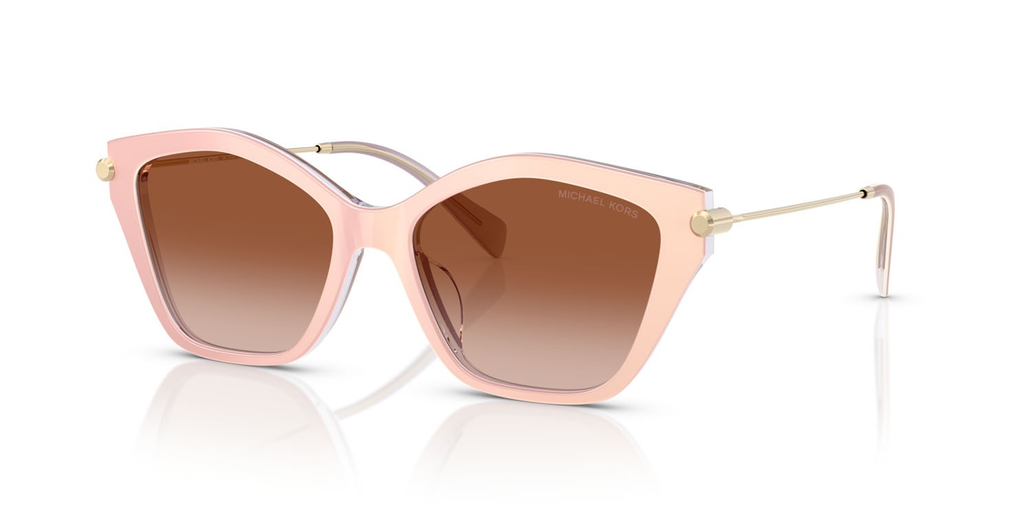 Occhiali da sole Michael Kors Catskills MK 2246U (401513) colore sabbia chiaro laminato forma irregolare lenti marrone chiaro sfumato