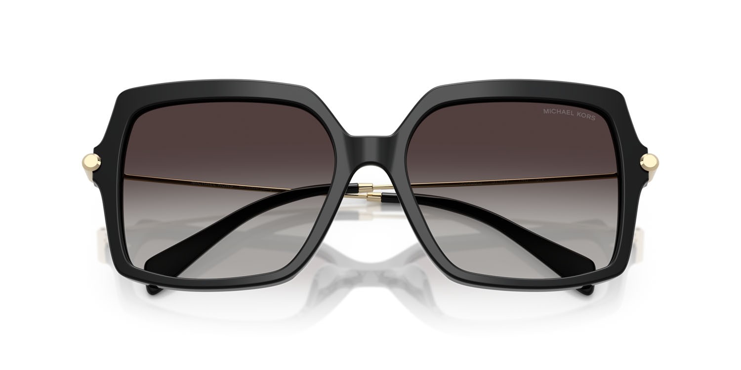 Occhiali da sole Michael Kors Quogue MK 2247U (30058G) colore nero forma quadrato lenti grigio scuro sfumato