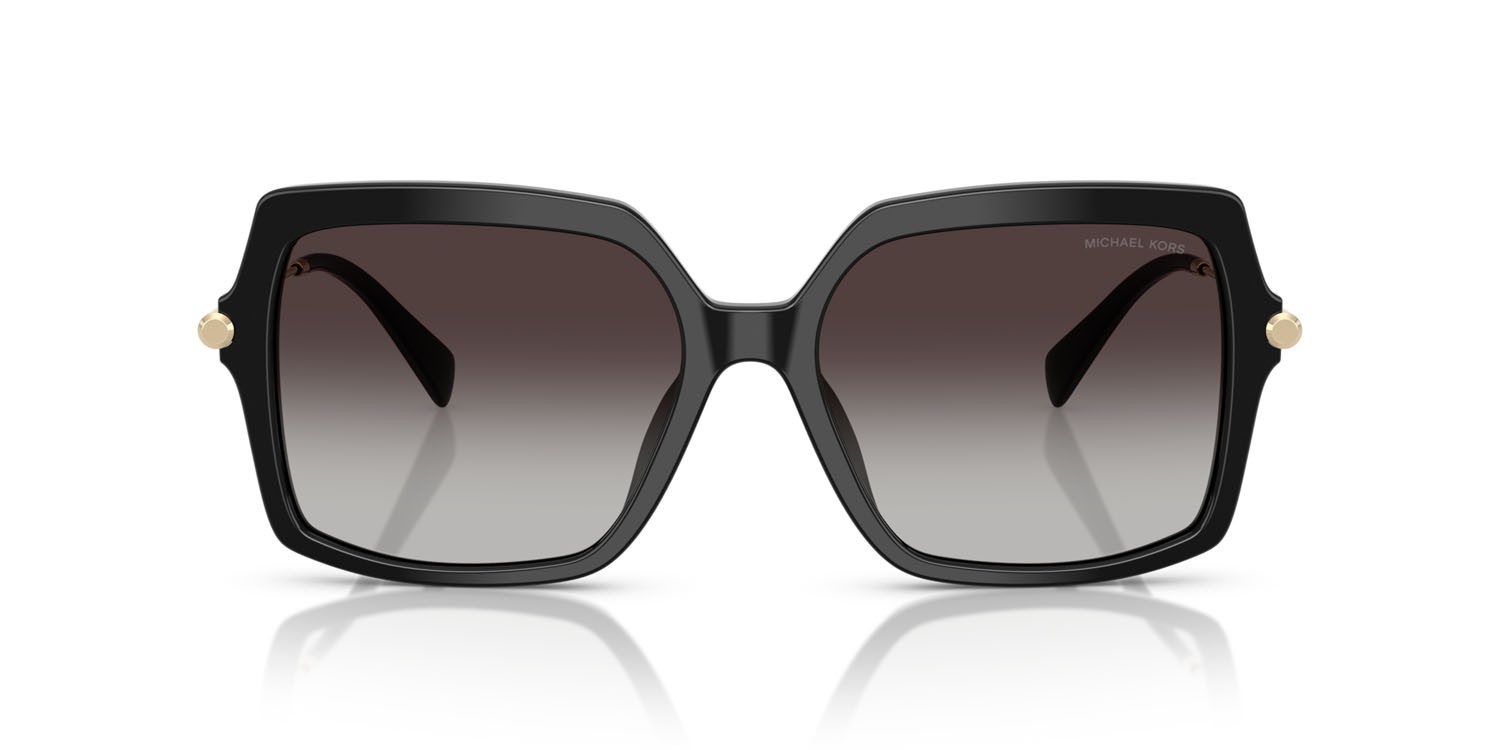 Occhiali da sole Michael Kors Quogue MK 2247U (30058G) colore nero forma quadrato lenti grigio scuro sfumato