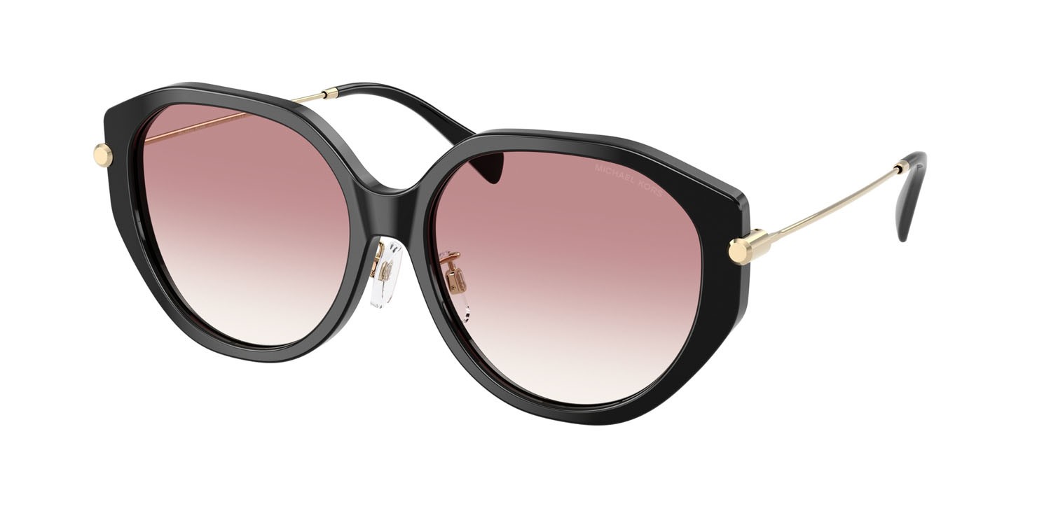 Occhiali da sole Michael Kors Jinan MK 2248D (30058D) colore nero forma irregolare lenti rosa sfumato
