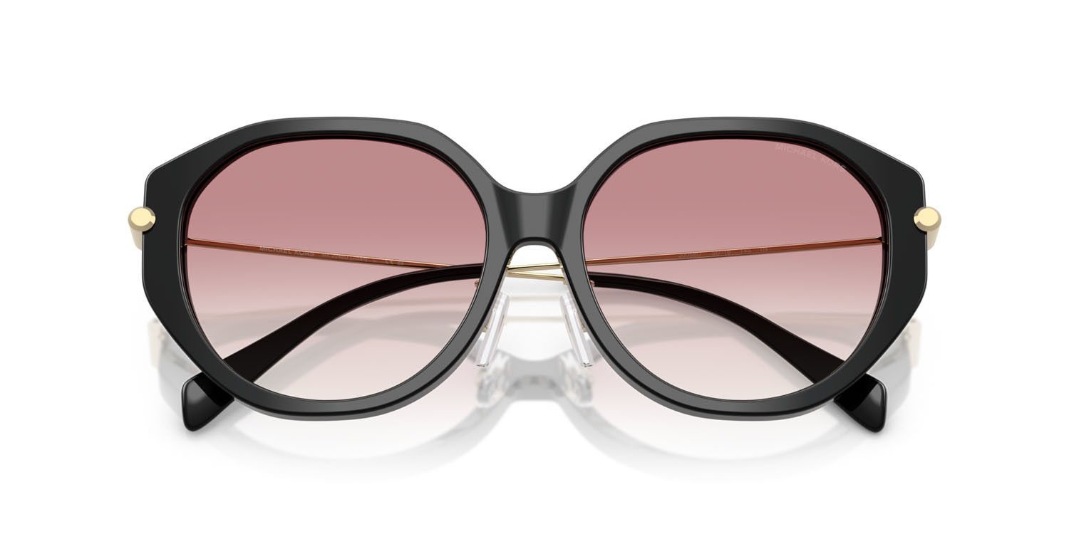 Occhiali da sole Michael Kors Jinan MK 2248D (30058D) colore nero forma irregolare lenti rosa sfumato