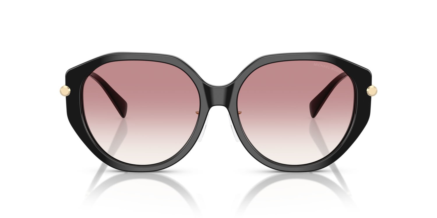 Occhiali da sole Michael Kors Jinan MK 2248D (30058D) colore nero forma irregolare lenti rosa sfumato