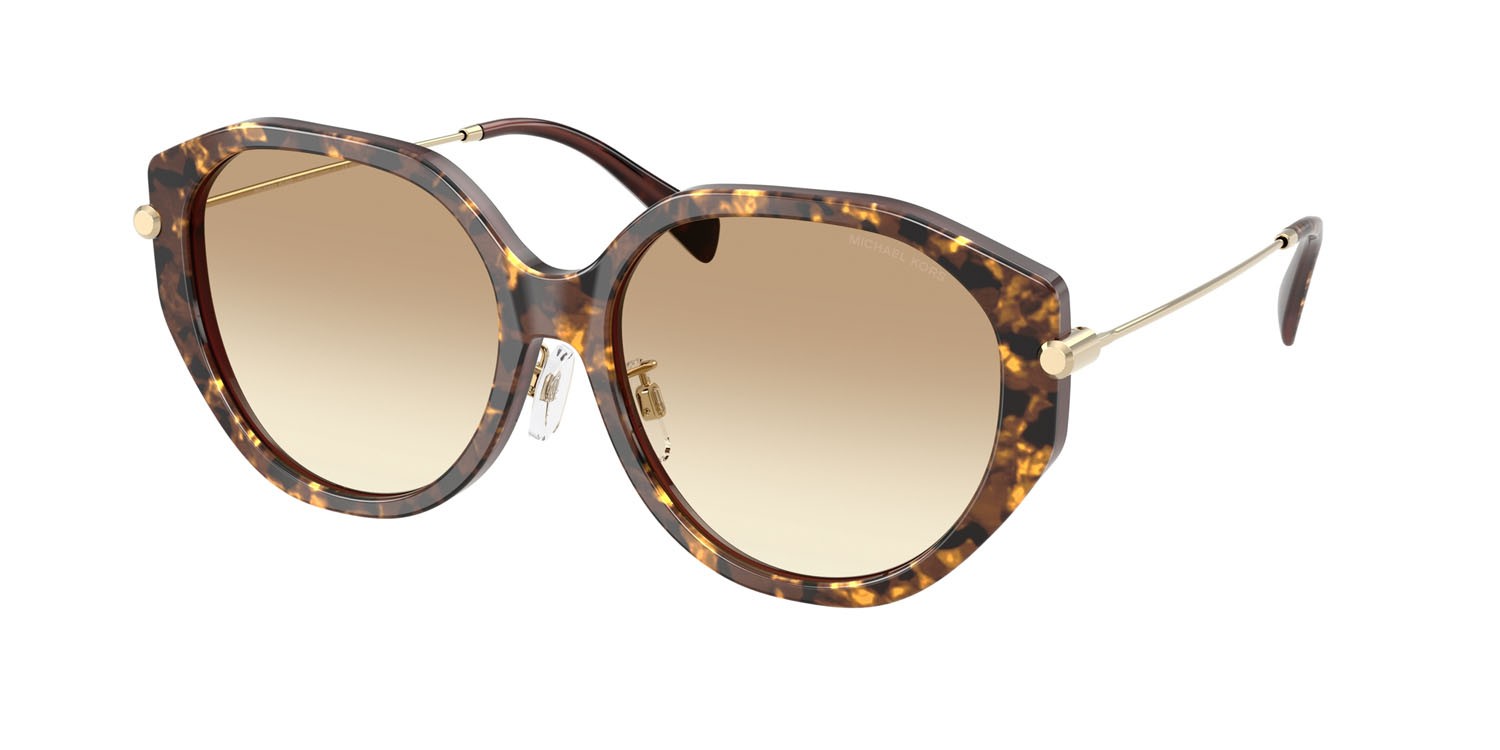 Occhiali da sole Michael Kors Jinan MK 2248D (401613) colore marrone perlato tartarugato forma irregolare lenti marrone sfumato