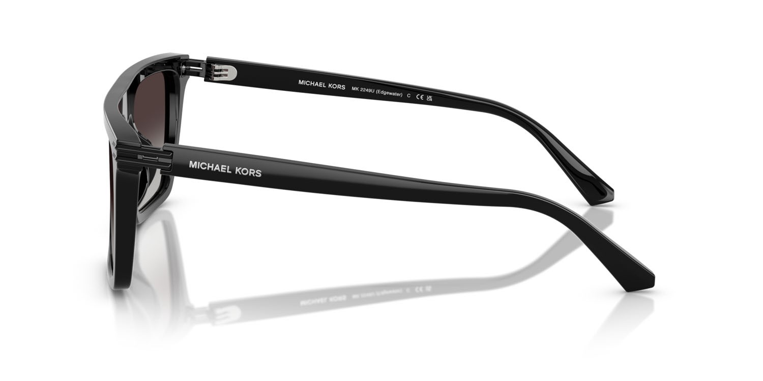 Occhiali da sole Michael Kors Edgewater MK 2249U (30058G) colore nero forma quadrato lenti grigio scuro sfumato