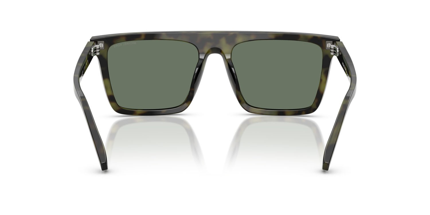 Occhiali da sole Michael Kors Edgewater MK 2249U (37053H) colore verde oliva tartarugato forma quadrato lenti verde tinta unita