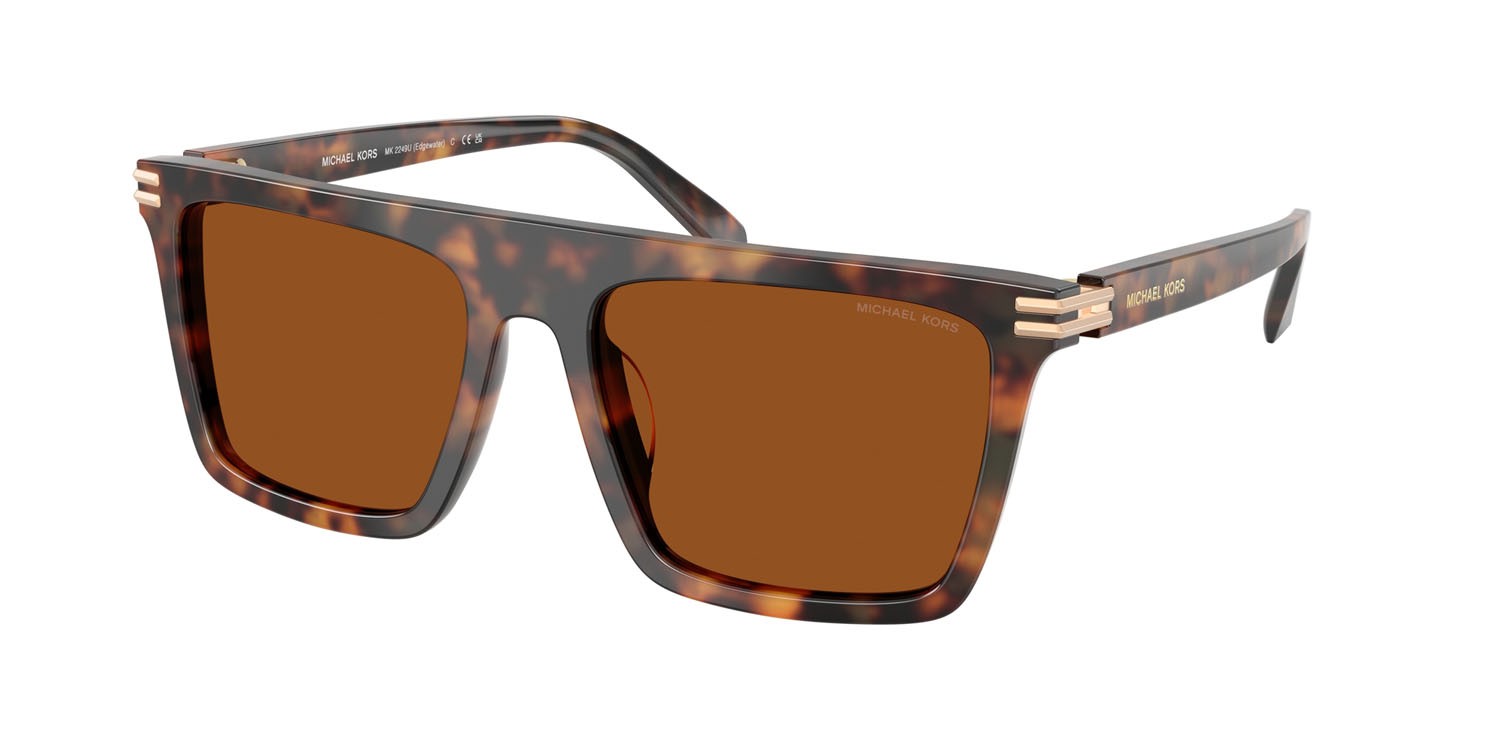 Occhiali da sole Michael Kors Edgewater MK 2249U (390473) colore tartarugato vintage forma quadrato lenti marrone tinta unita
