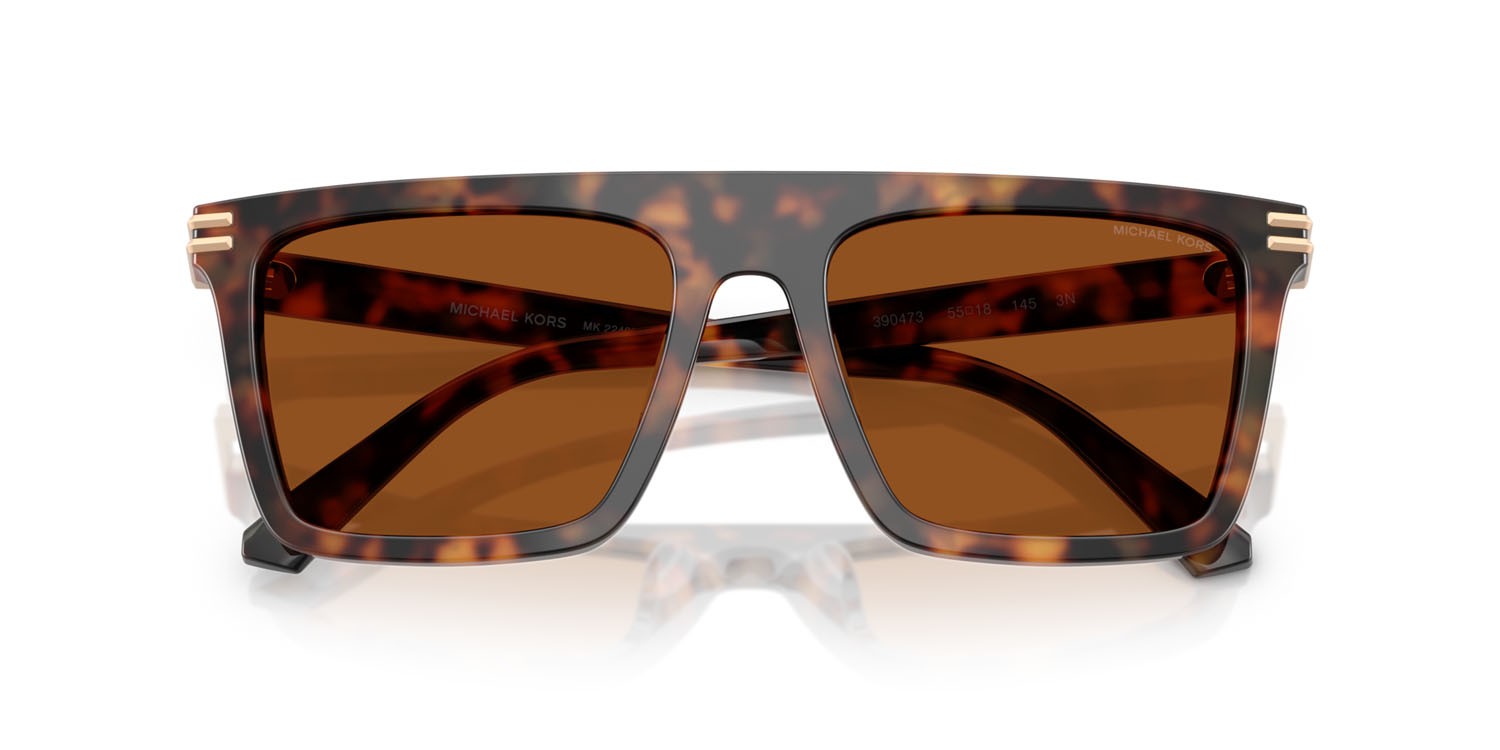Occhiali da sole Michael Kors Edgewater MK 2249U (390473) colore tartarugato vintage forma quadrato lenti marrone tinta unita