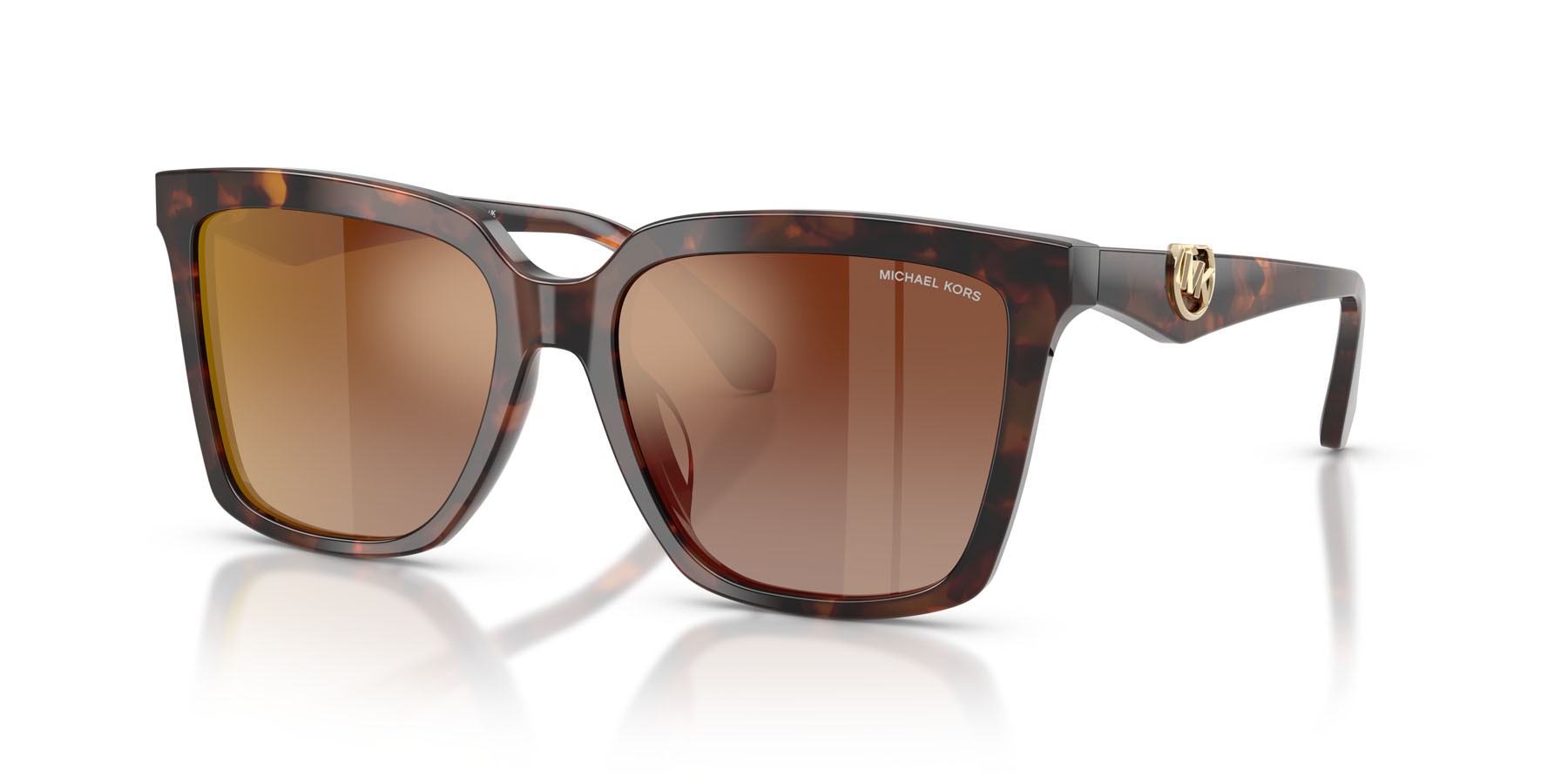 Occhiali da sole Michael Kors Menaggio MK 2256U (4031AO) colore luggage tortoise forma quadrato lenti marrone sfumato rosso a specchio