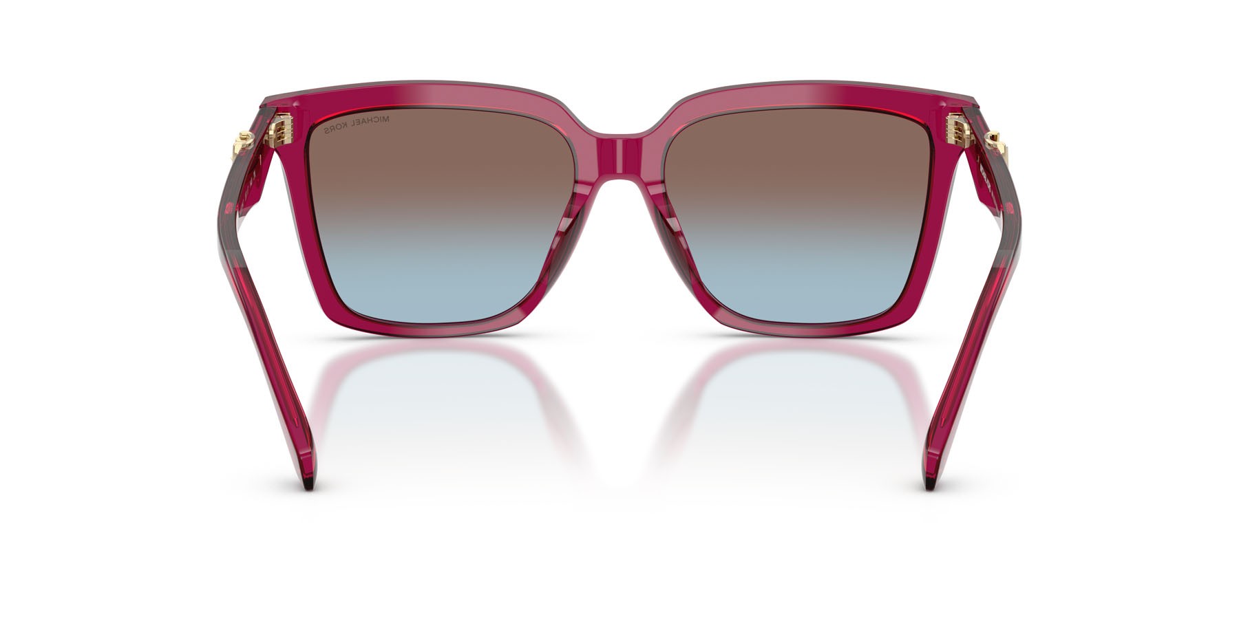 Occhiali da sole Michael Kors Menaggio MK 2256U (4032H7) colore prugna trasparente forma quadrato lenti viola sfumato blu