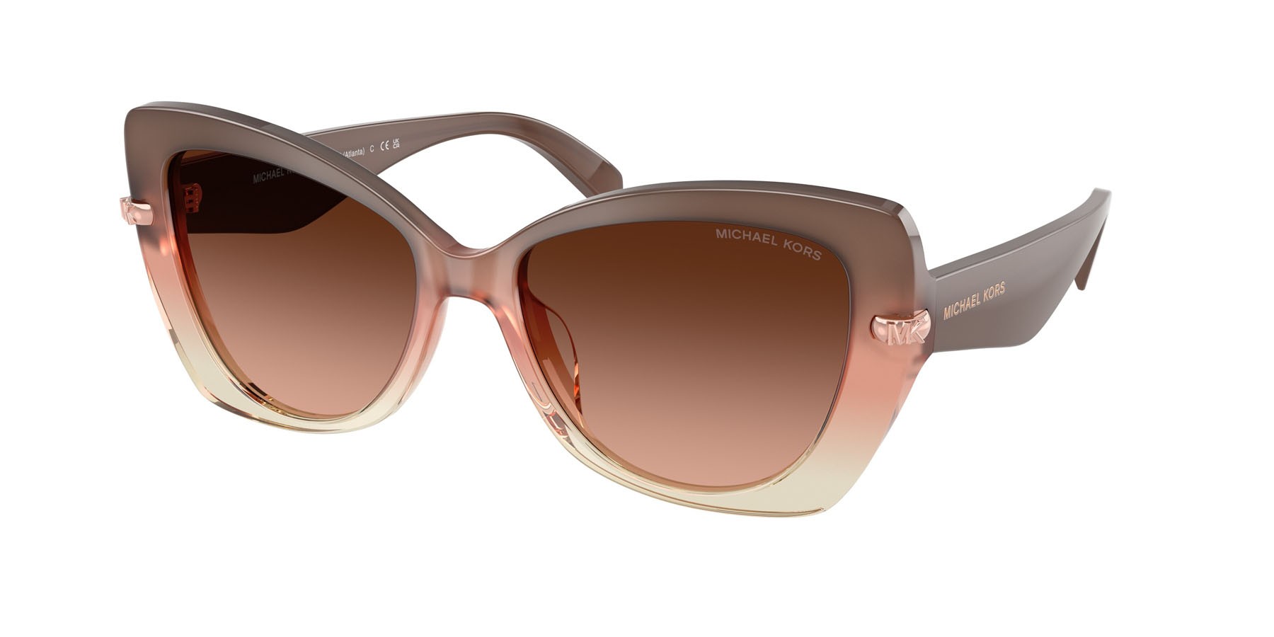 Occhiali da sole Michael Kors Atlanta MK 2258U (40355M) colore soft pink forma farfalla lenti soft pink gradient