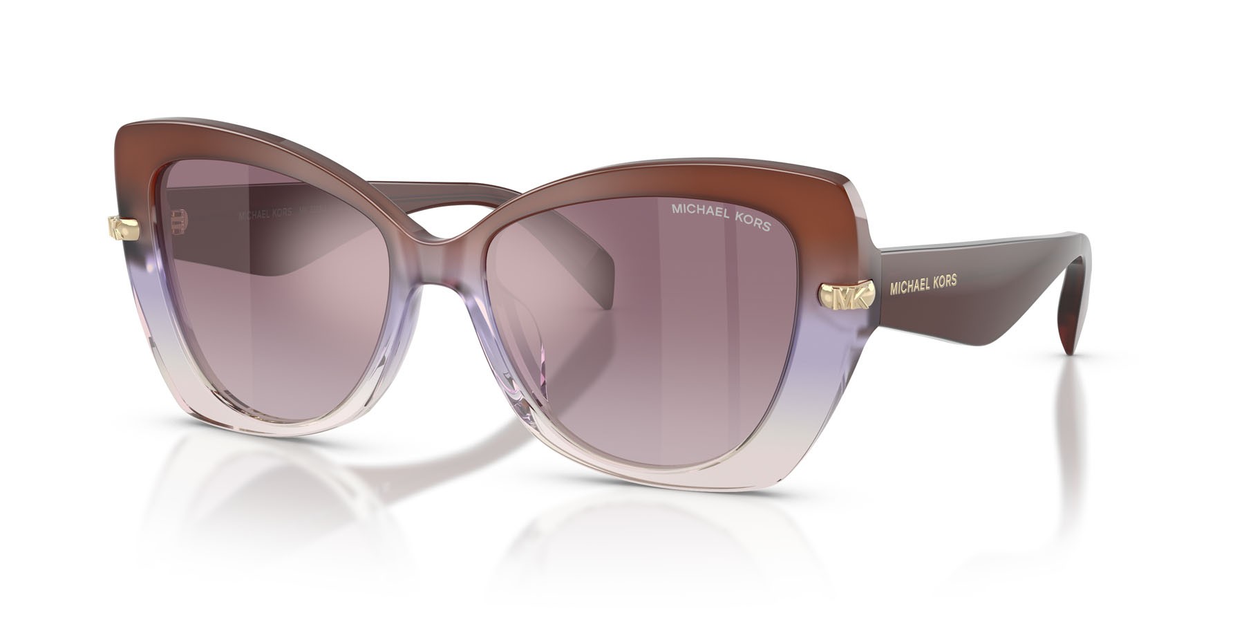 Occhiali da sole Michael Kors Atlanta MK 2258U (40366X) colore vinaccia sfumato forma farfalla lenti violetto sfumato