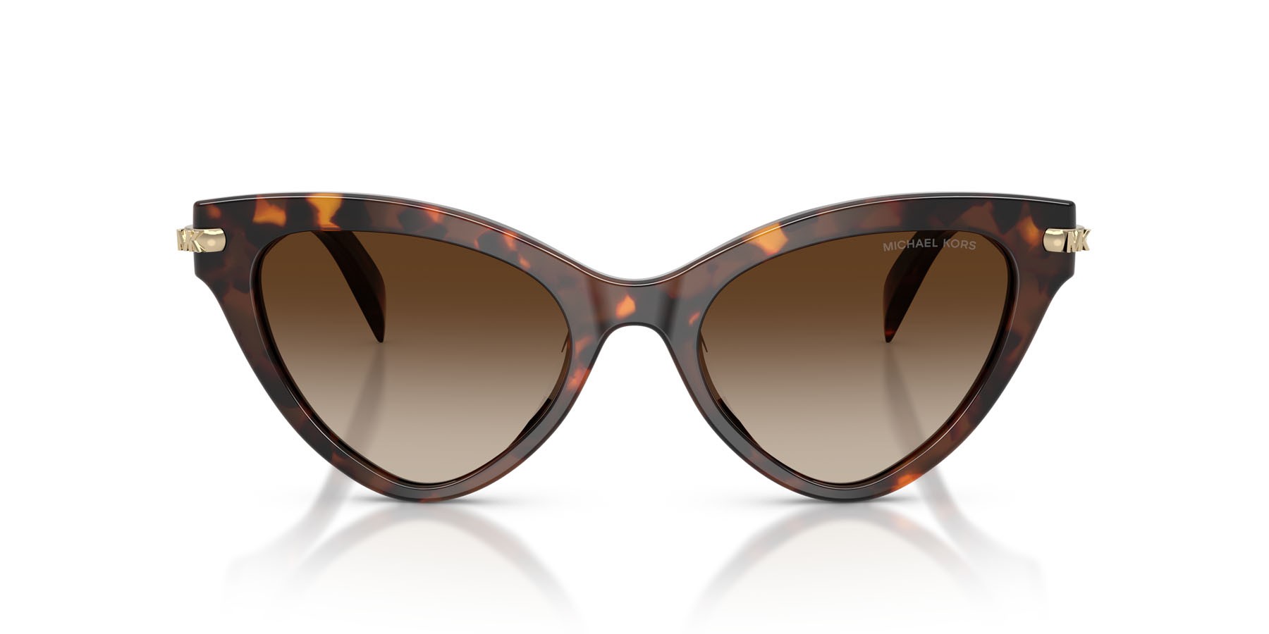Occhiali da sole Michael Kors Roanoke MK 2259U (403113) colore luggage tortoise forma cat eye lenti grigio fumo sfumato