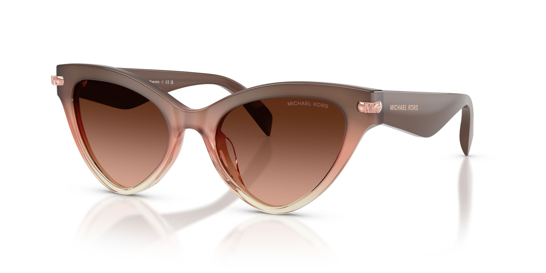 Occhiali da sole Michael Kors Roanoke MK 2259U (40355M) colore soft pink forma cat eye lenti soft pink gradient