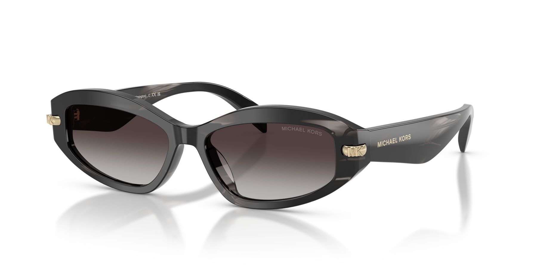 Occhiali da sole Michael Kors Wilmington MK 2260D (40348G) colore corno nero forma ovale lenti grigio chiaro sfumato