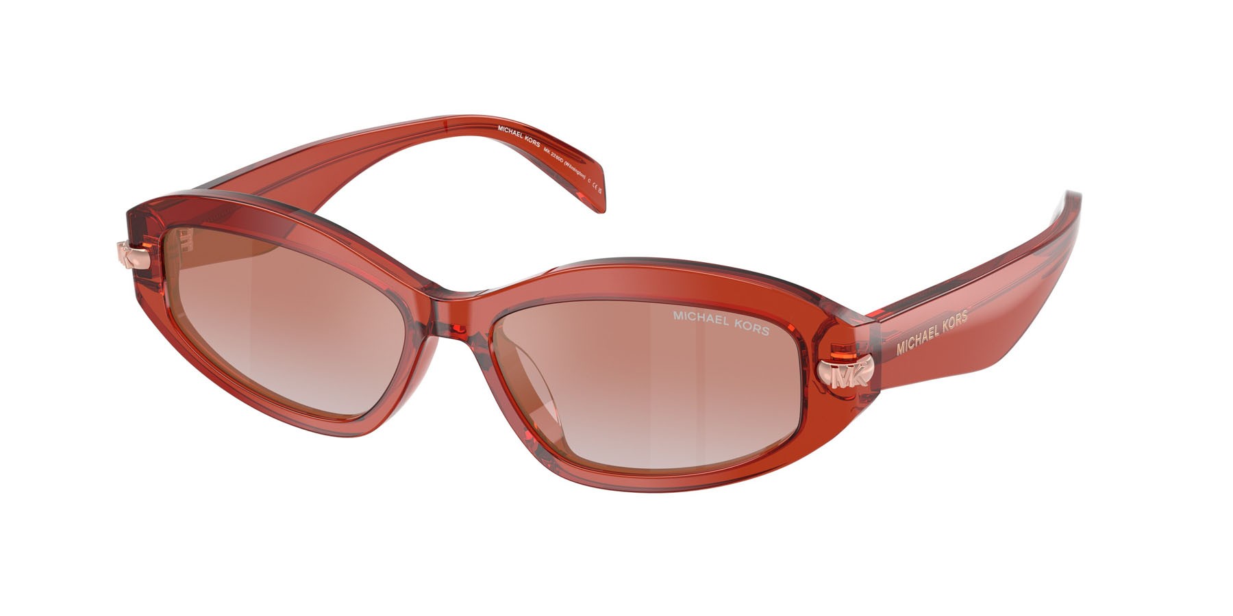 Occhiali da sole Michael Kors Wilmington MK 2260D (40356F) colore rosa chiaro trasparente forma ovale lenti rosa sfumato rosa specchiato rosa