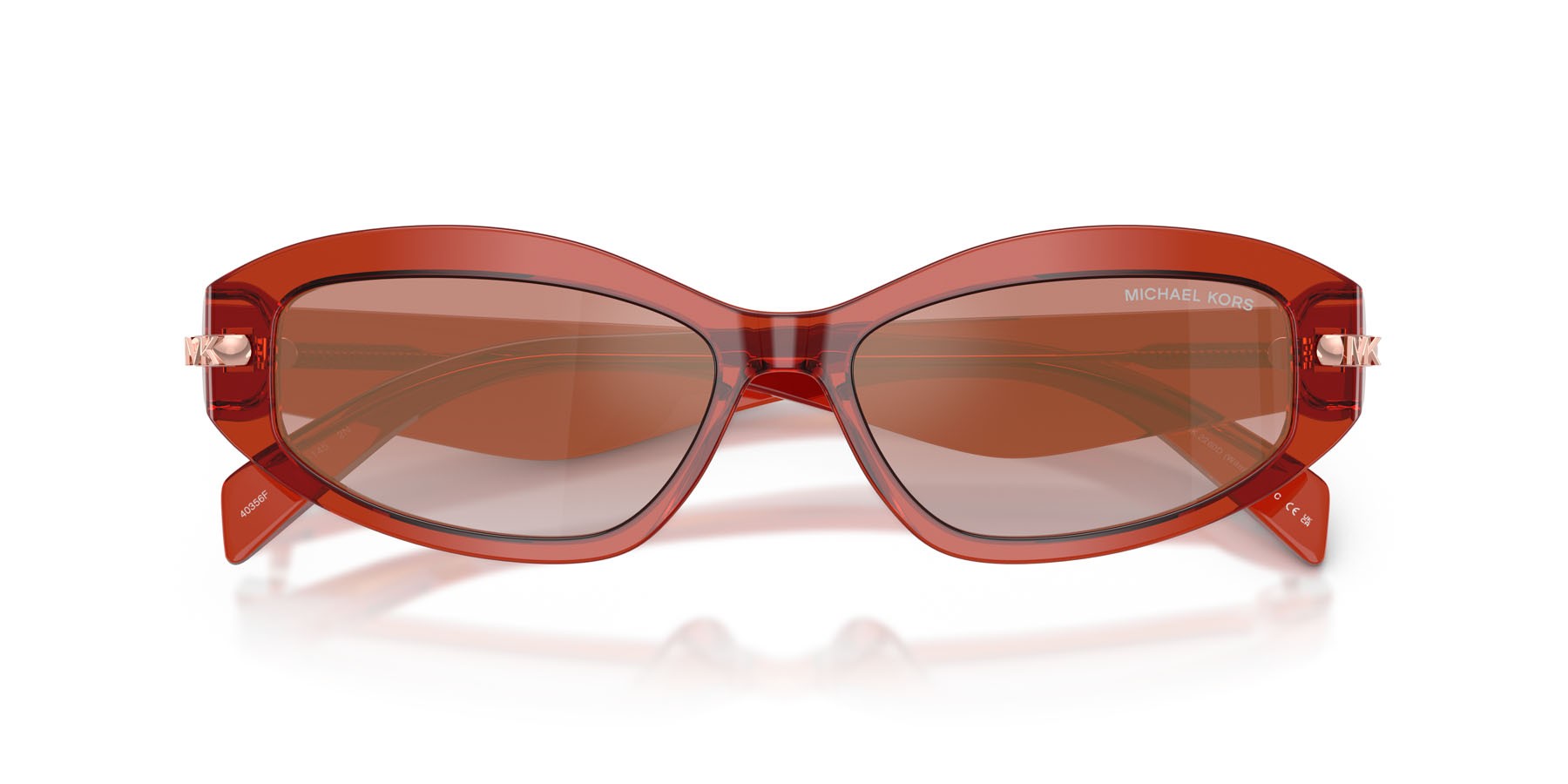 Occhiali da sole Michael Kors Wilmington MK 2260D (40356F) colore rosa chiaro trasparente forma ovale lenti rosa sfumato rosa specchiato rosa