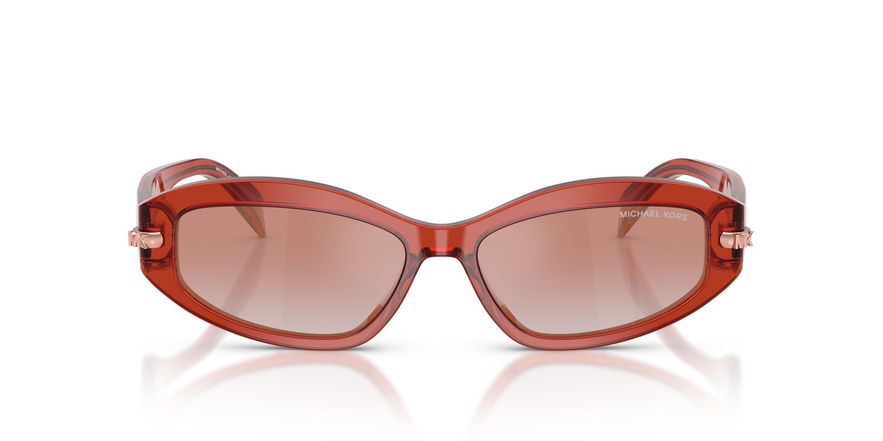 Occhiali da sole Michael Kors Wilmington MK 2260D (40356F) colore rosa chiaro trasparente forma ovale lenti rosa sfumato rosa specchiato rosa