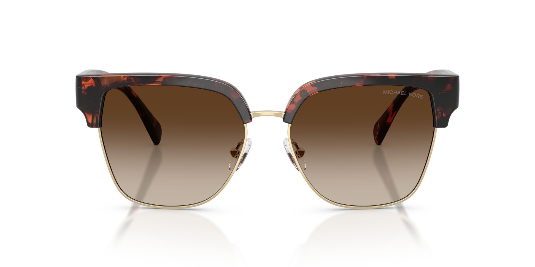 Occhiali da sole Michael Kors St. Eustatius MK 2262 (300613) colore tartarugato scuro forma quadrato lenti grigio fumo sfumato