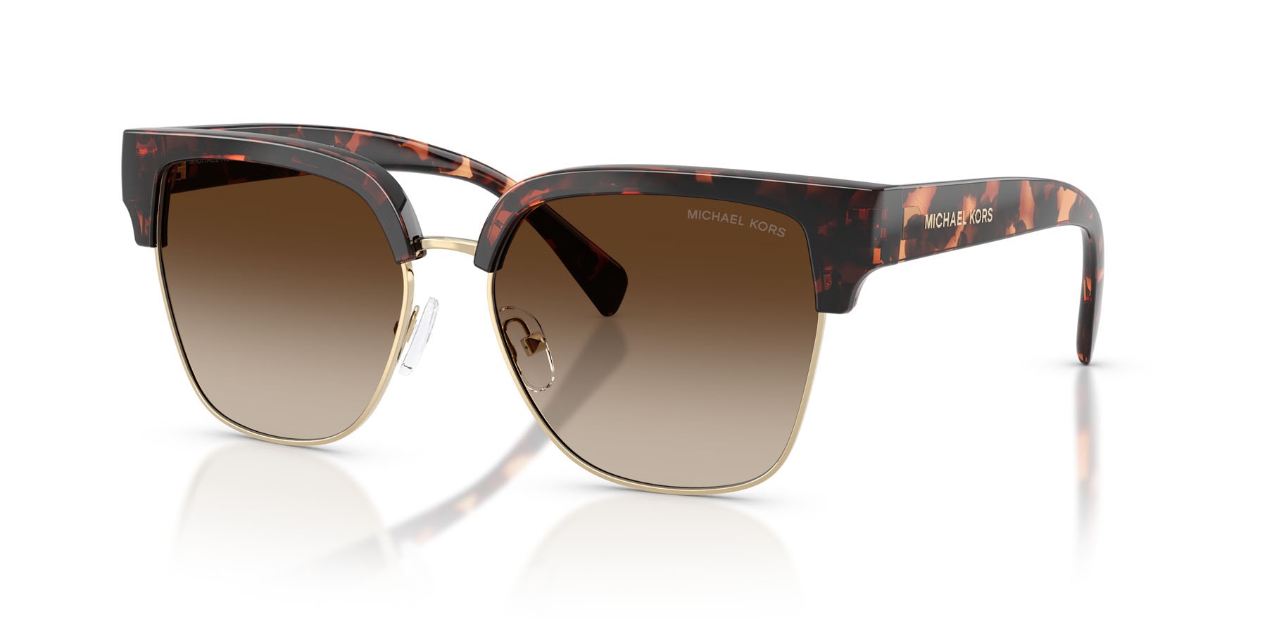 Occhiali da sole Michael Kors St. Eustatius MK 2262 (300613) colore tartarugato scuro forma quadrato lenti grigio fumo sfumato