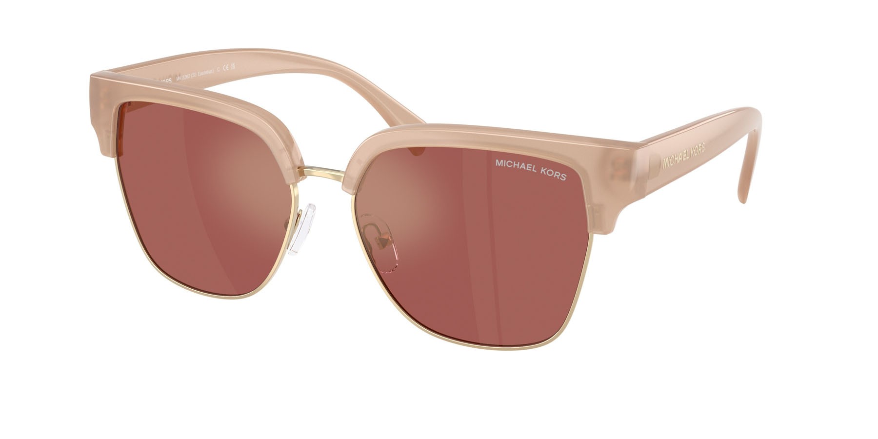 Occhiali da sole Michael Kors St. Eustatius MK 2262 (4038E4) colore dark tan forma quadrato lenti vinaccia