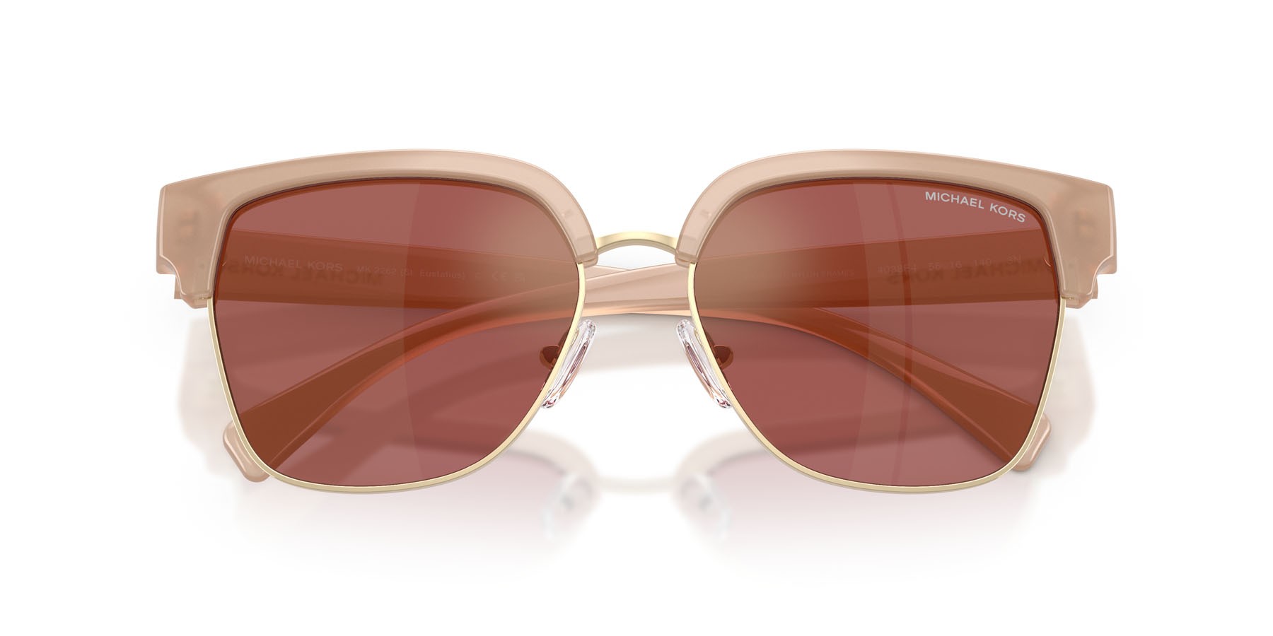Occhiali da sole Michael Kors St. Eustatius MK 2262 (4038E4) colore dark tan forma quadrato lenti vinaccia